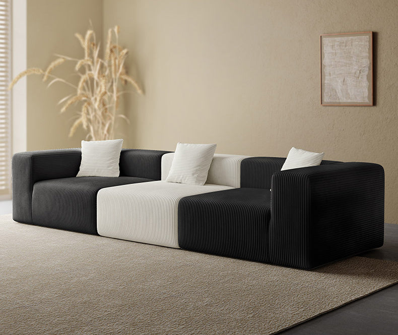 Compressed Corduroy Sectional Couch