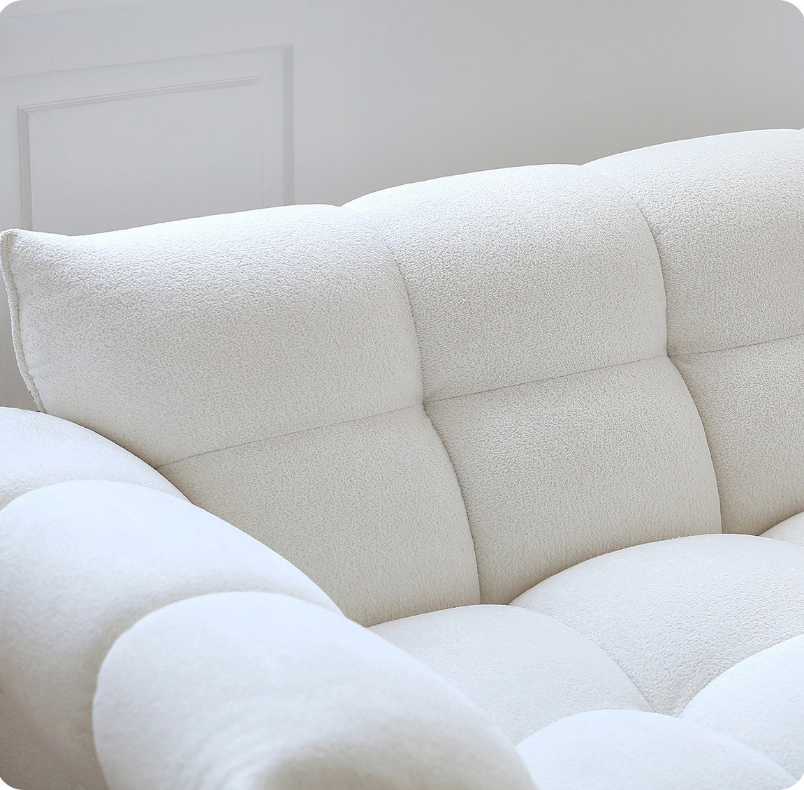 White Lily Modern Fluffy Couch for Homebodies Sectional Sofa