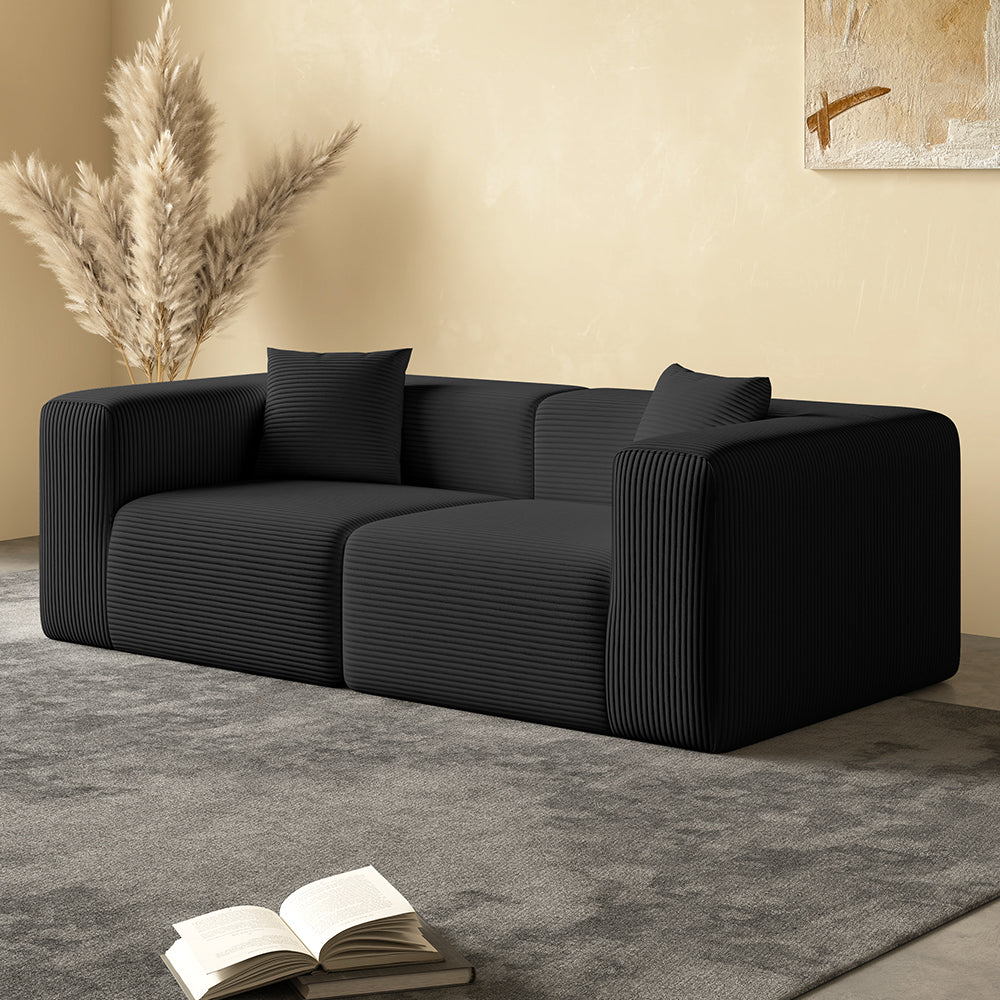 Block sofa, 2 seats, black - Lkikos.com
