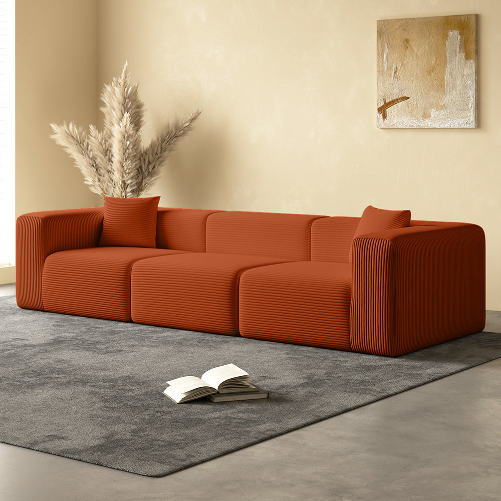 Ribbed Corduroy Modular 3-Seater Sofa in a Box | Vacuum Packed