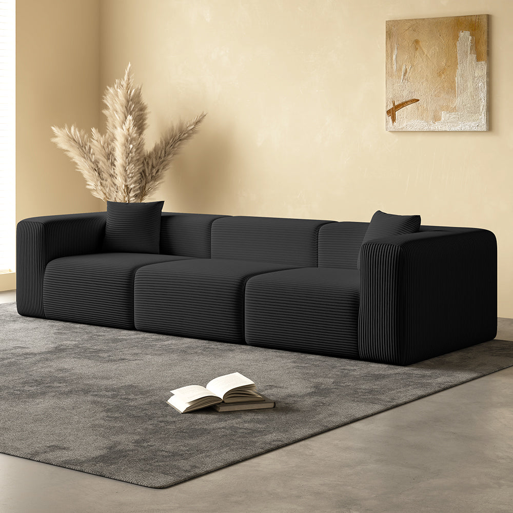 Block sofa, 3 seats, black - Lkikos.com