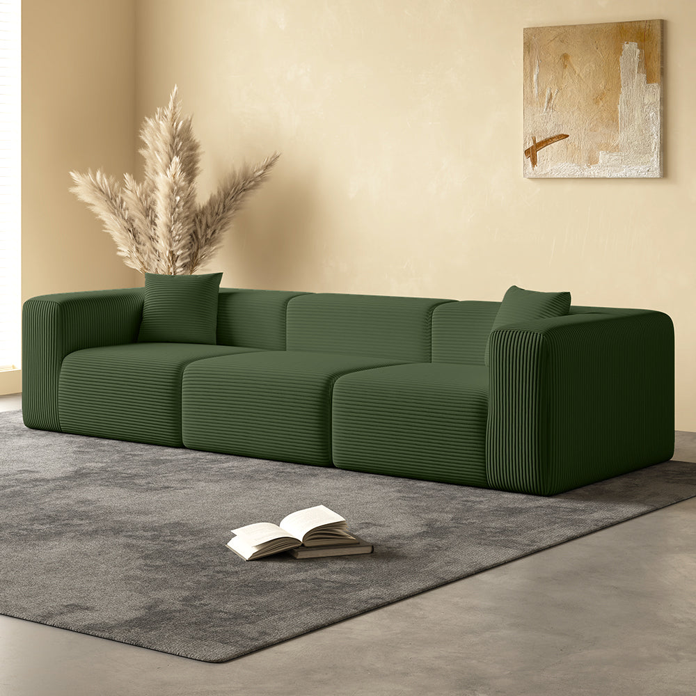Block sofa, 3 seats, green - Lkikos.com