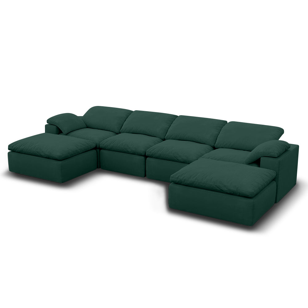 Cloud Couch 4 Seater U Shape Green - Lkikos.com