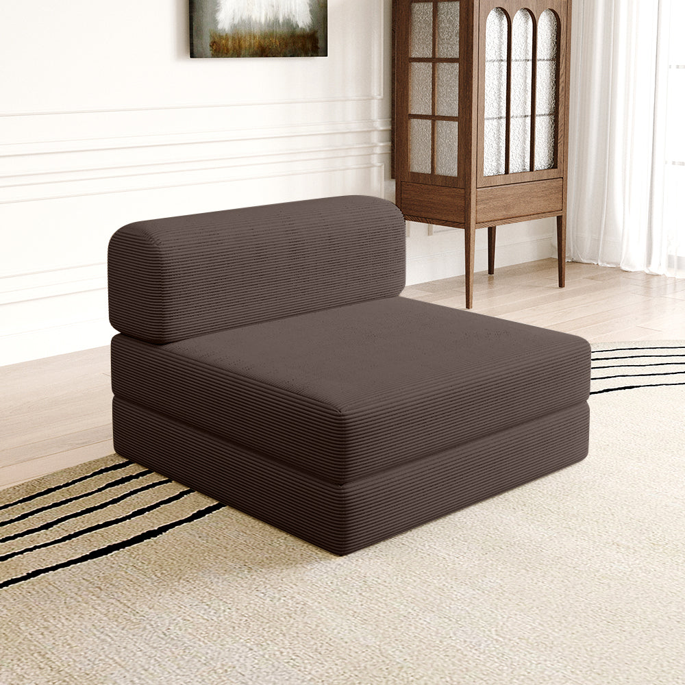 Compressed sofa without armrests brown - Lkikos.com
