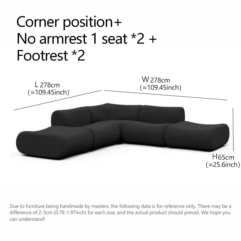 Living Room Black Compression Sofa Sectional Couch