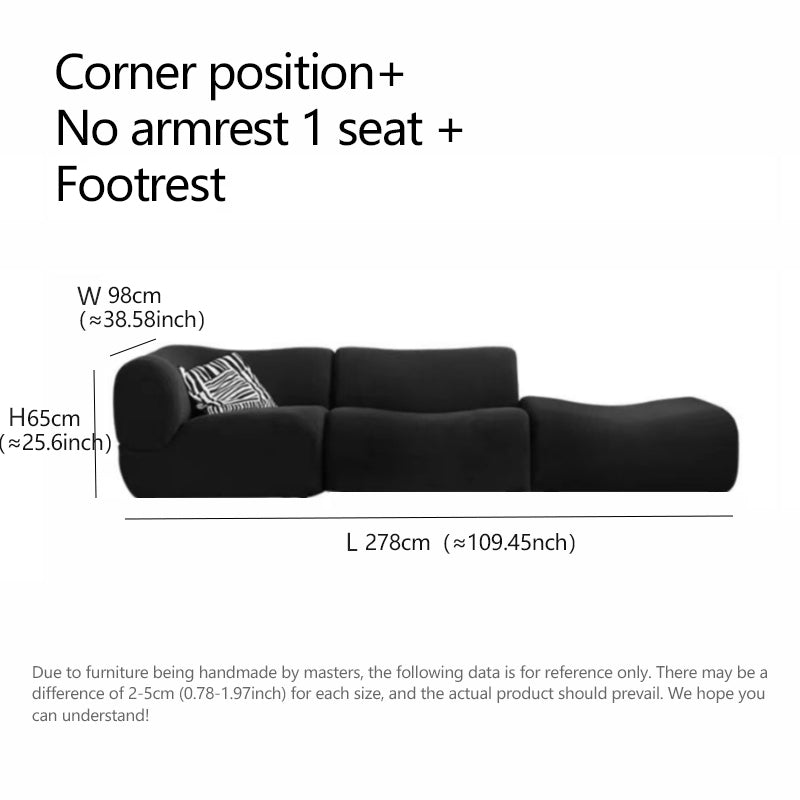 Living Room Black Compression Sofa Sectional Couch