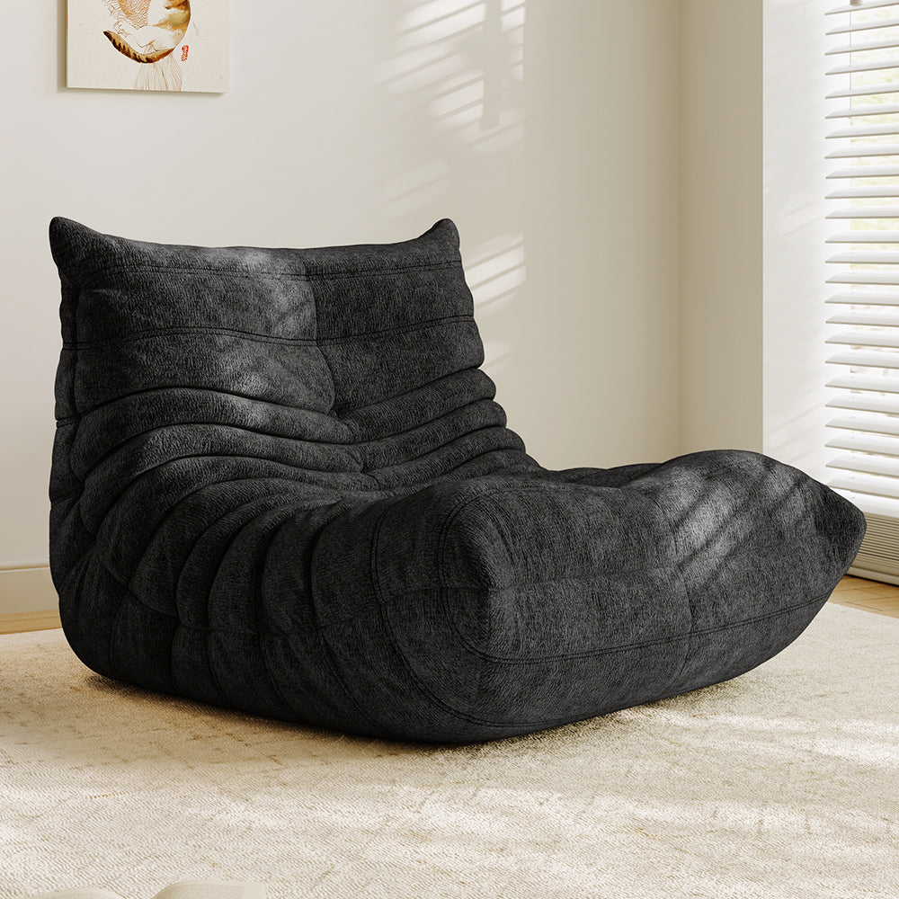 Lkikos Compressed Sofa Togo Sofa Single Caterpillar Sofa in black - Lkikos.com