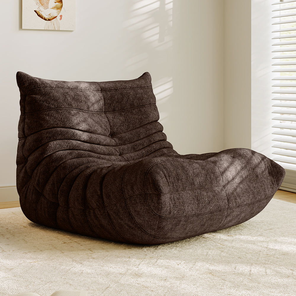 Lkikos Compressed Sofa Togo Sofa Single Caterpillar Sofa in brown - Lkikos.com