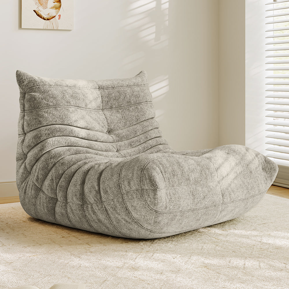 Lkikos Compressed Sofa Togo Sofa Single Caterpillar Sofa in light gray - Lkikos.com