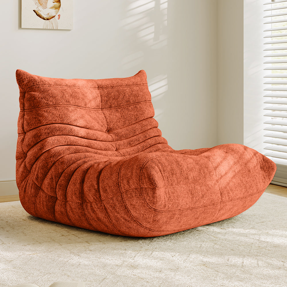 Lkikos Compressed Sofa Togo Sofa Single Caterpillar Sofa in orange - Lkikos.com