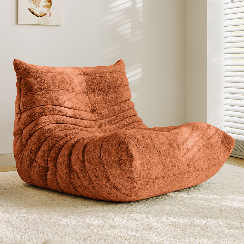 Lkikos Compressed Sofa Togo Sofa Single Caterpillar Sofa in orange 2- Lkikos.com