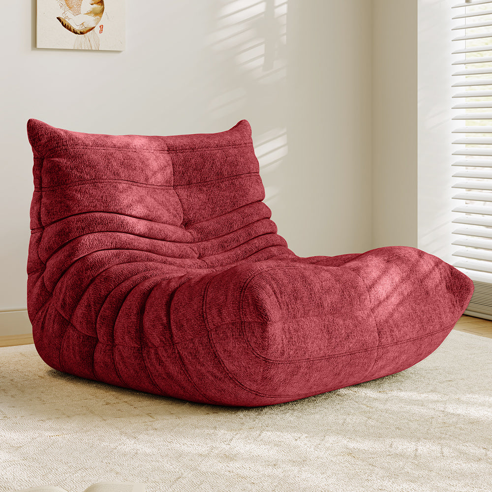 Lkikos Compressed Sofa Togo Sofa Single Caterpillar Sofa in red 2- Lkikos.com