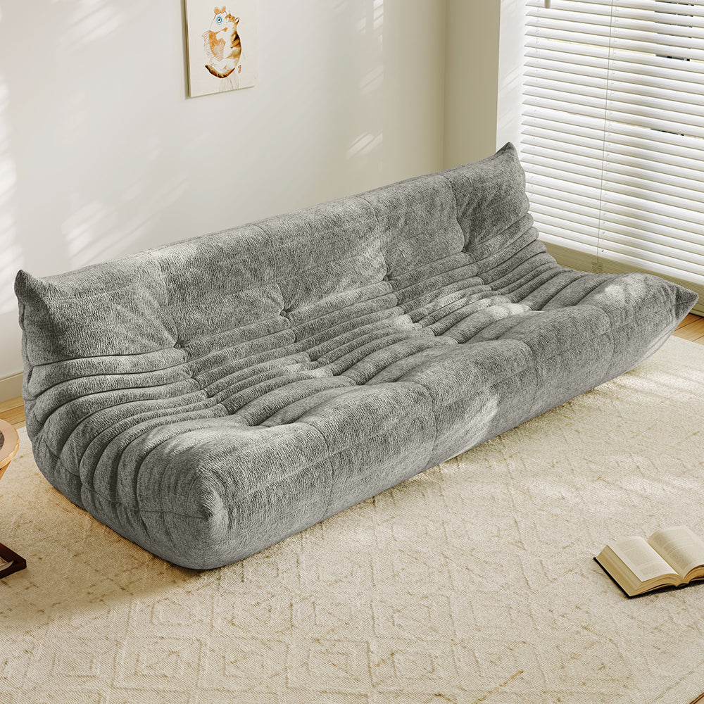 Lkikos Compressed Sofa Togo Sofa in light gray 4- Lkikos.com