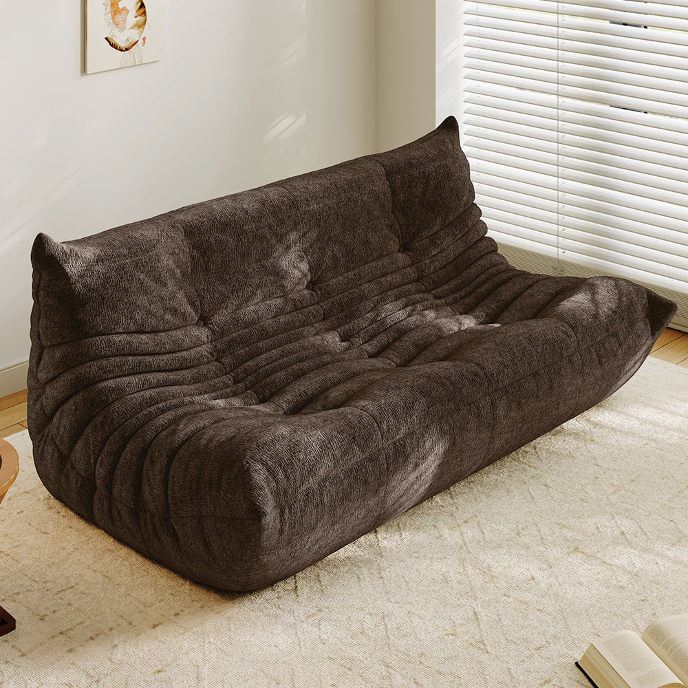Lkikos Togo Sofa 3 seater in Brown - Lkikos.com