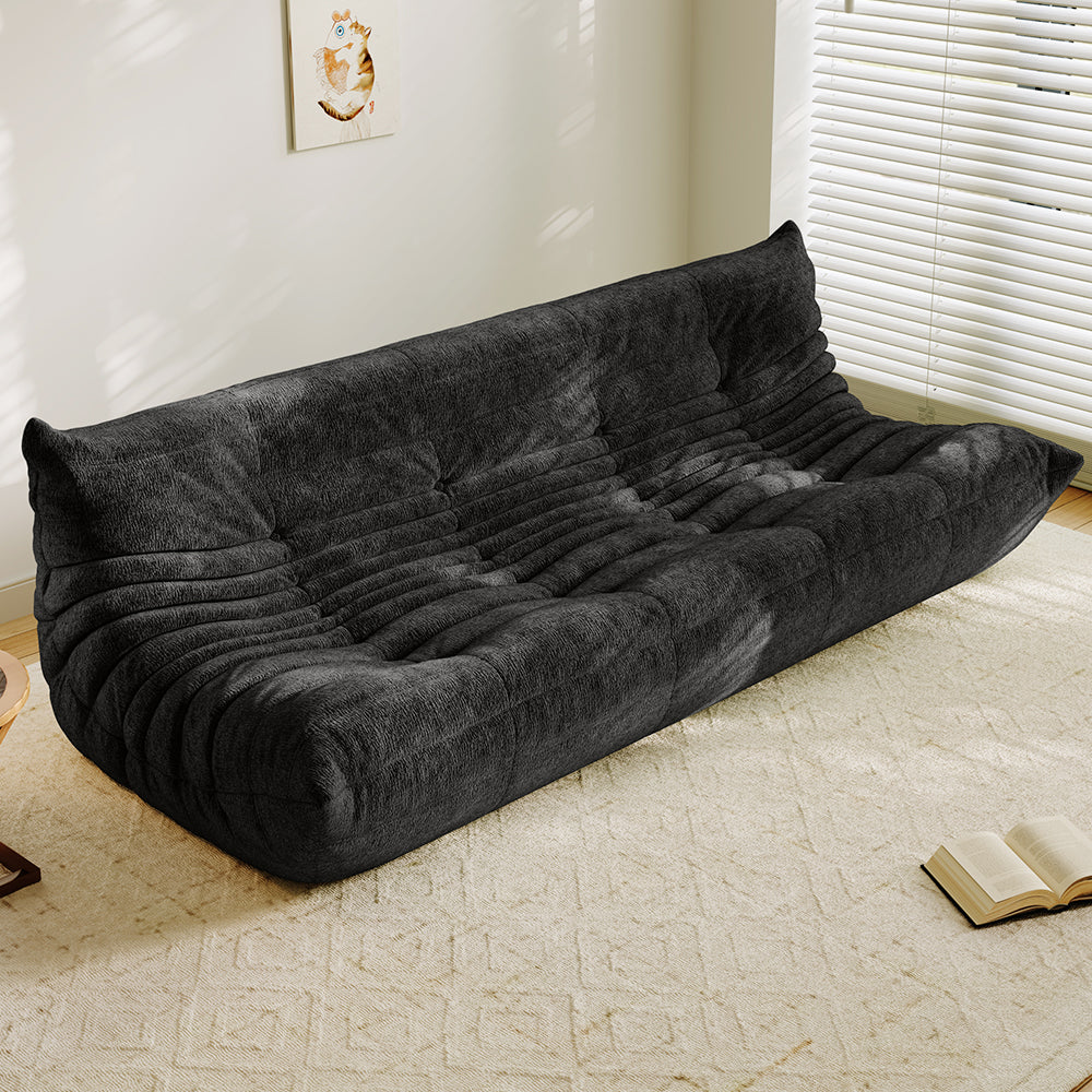 Lkikos Togo Sofa 4 seater in Black - Lkikos.com