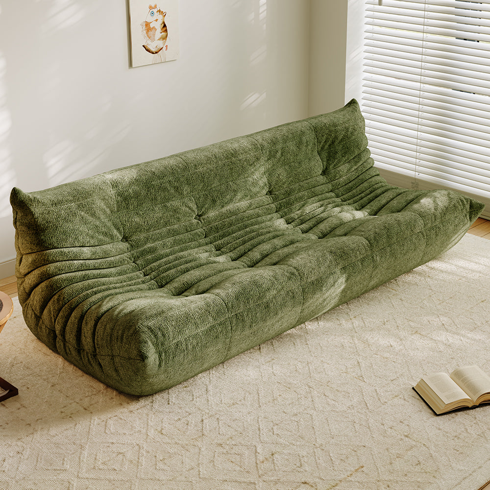 Lkikos Togo Sofa 4 seater in Grass green - Lkikos.com