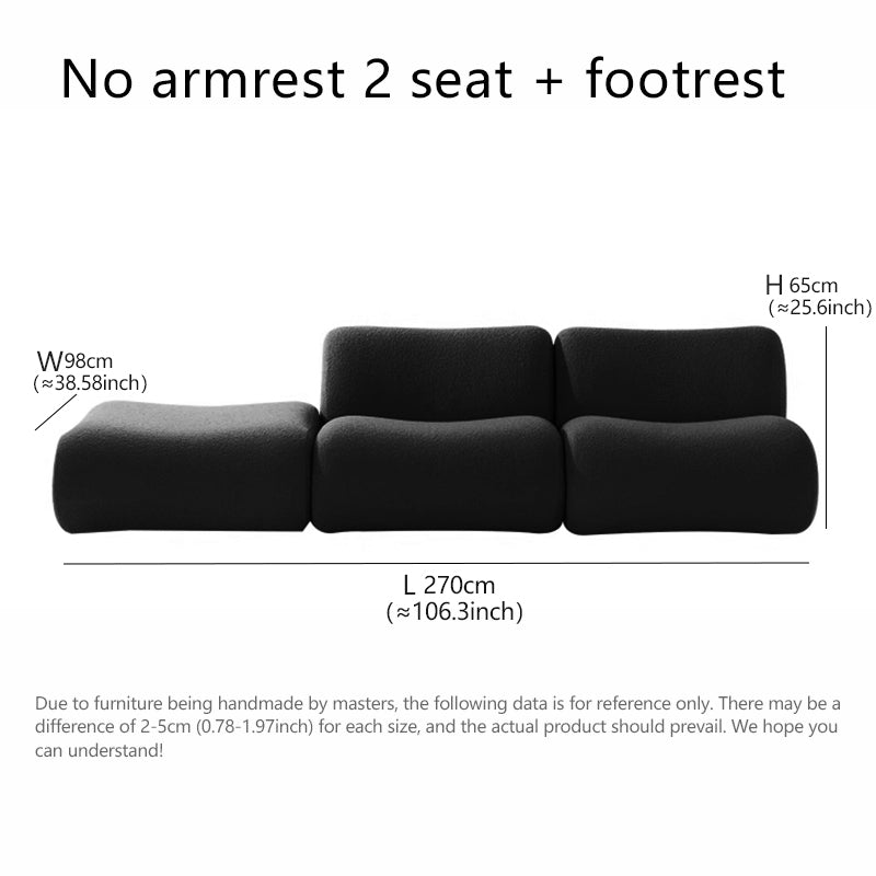 Living Room Black Compression Sofa Sectional Couch