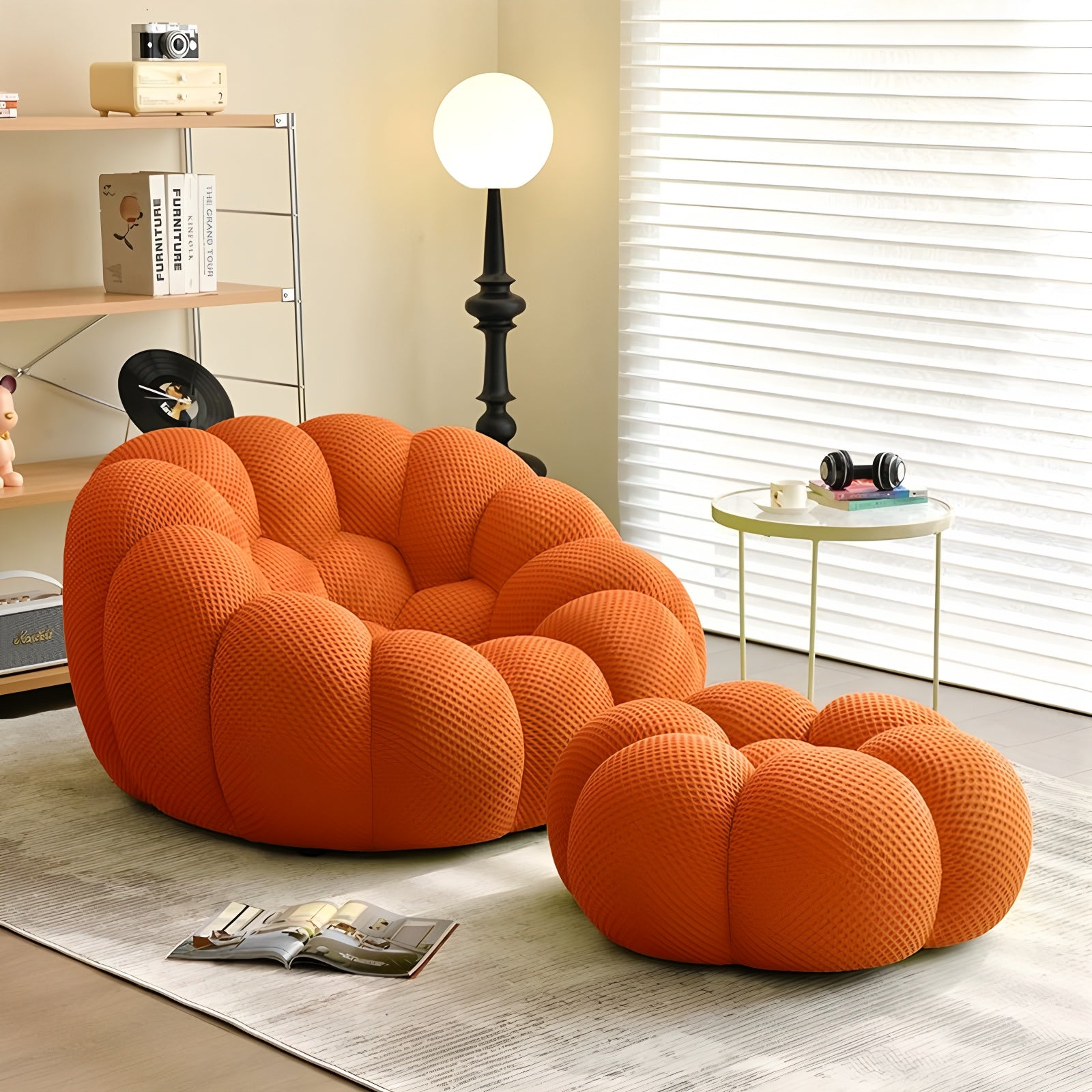 Orange compressed bubble sofa - Lkikos.com