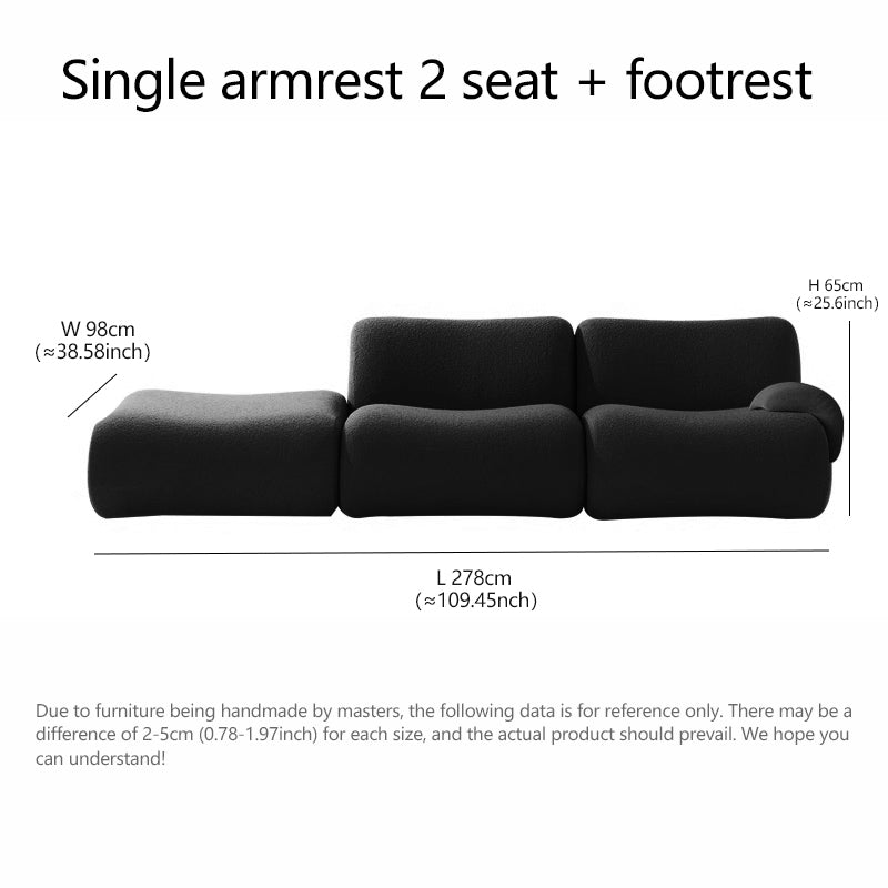 Living Room Black Compression Sofa Sectional Couch