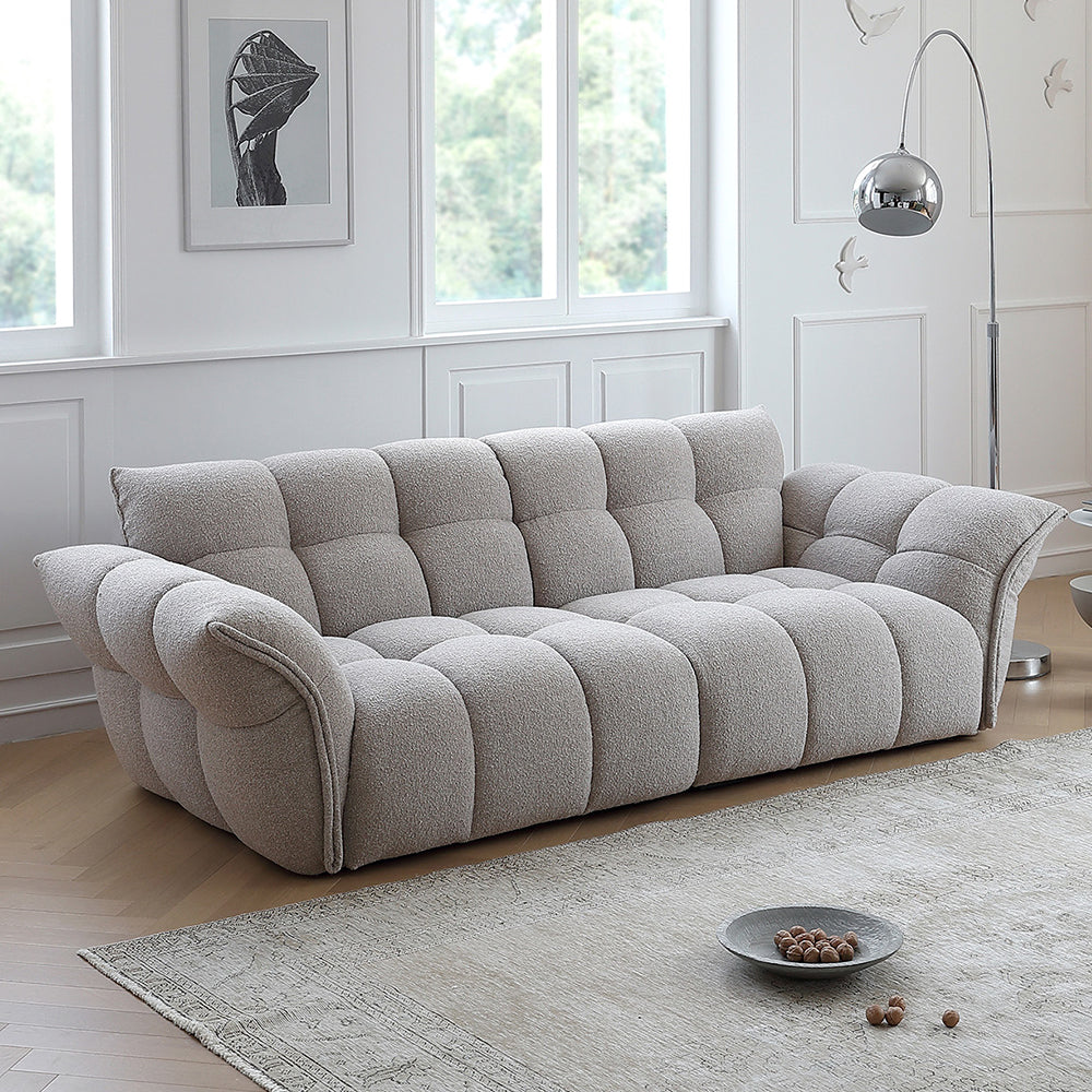 White Lily Modern Fluffy Couch for Homebodies Sectional Sofa