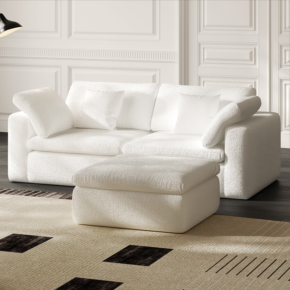 Lkikos Cloud Sofa 2-Seater with Ottoman – Vacuum Sealed & Compressed