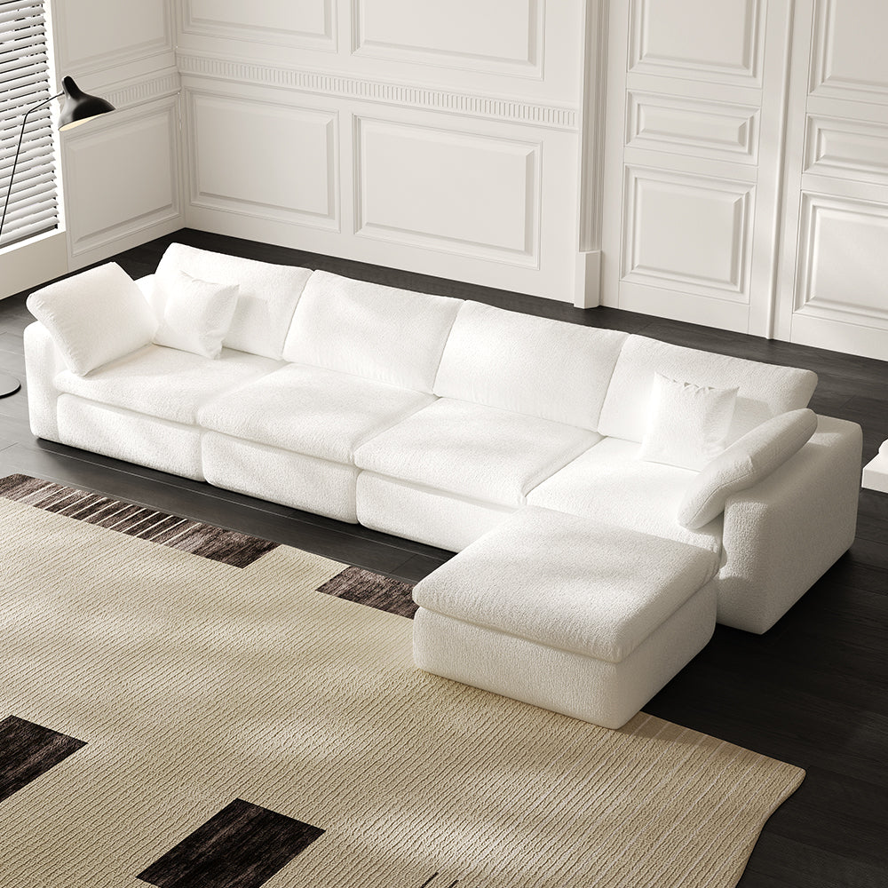 Lkikos Cloud Sofa 4-Seater with Ottoman – Vacuum Sealed & Compressed