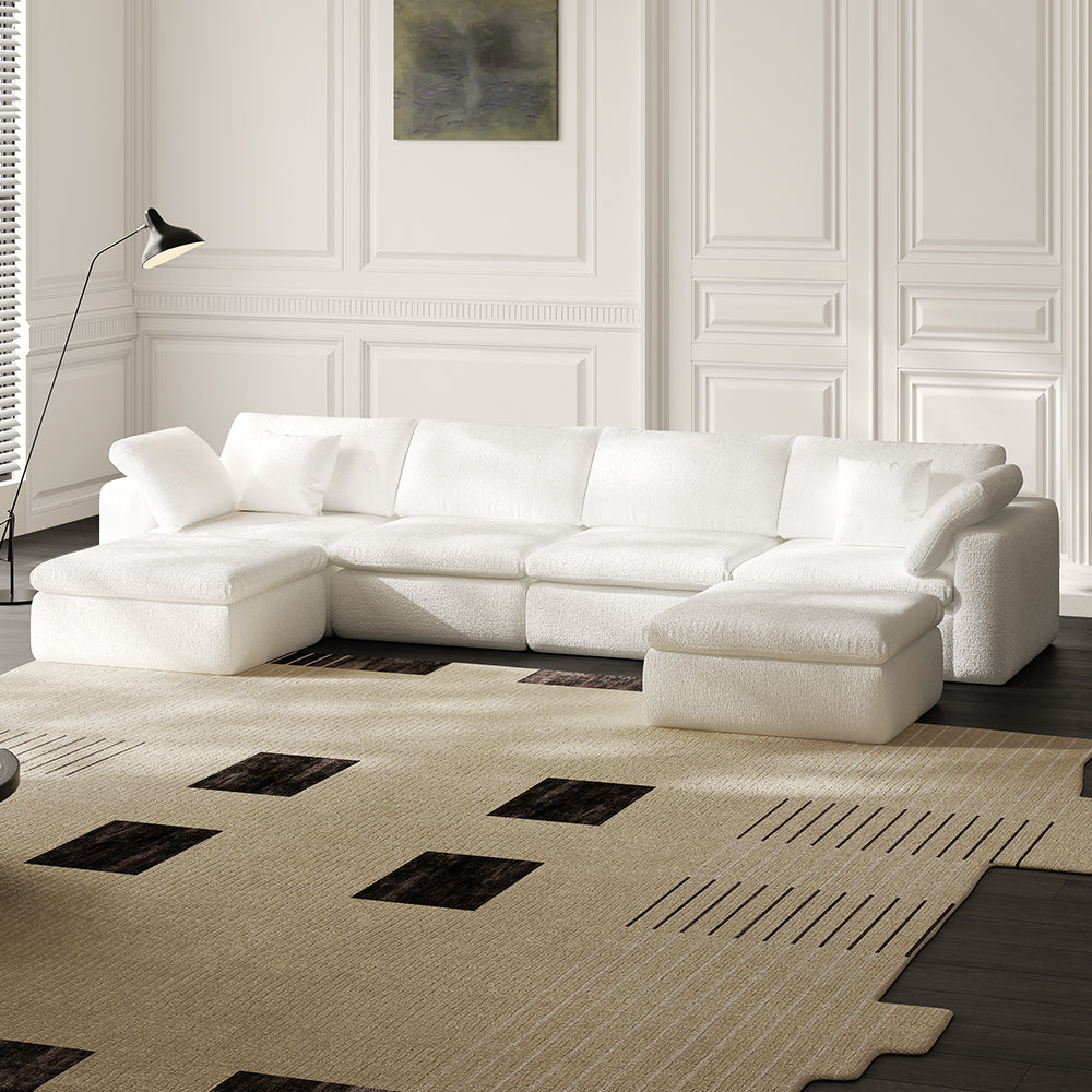 Lkikos Cloud Sofa 4-Seater with 2 Ottomans – Vacuum Sealed & Compressed