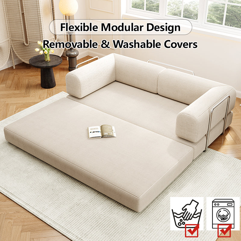 Modulares Sofa mit abnehmbaren und waschbaren Bezügen